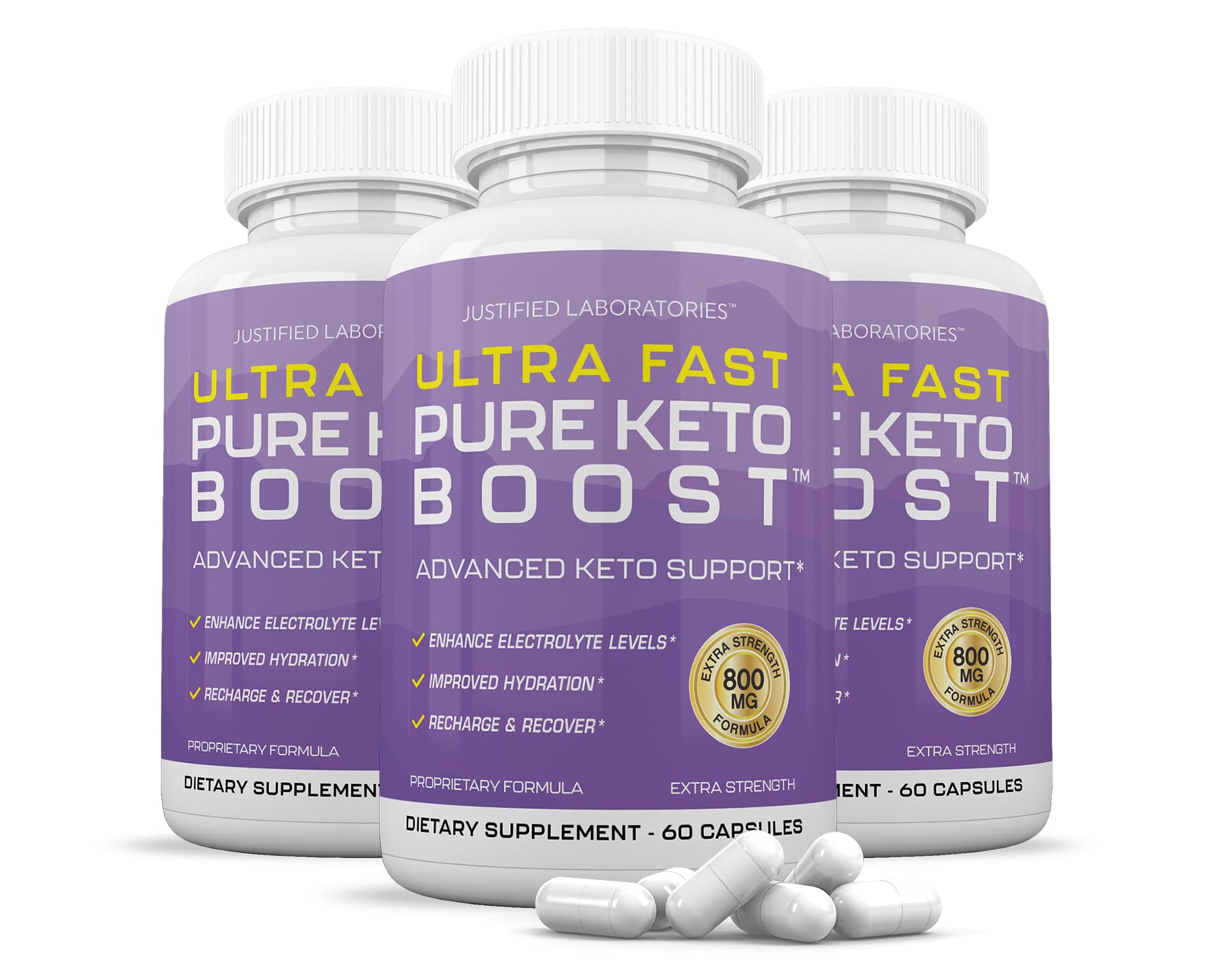 (5 Pack) Ultra Fast Pure Keto Boost Pills 1275MG New & Improved Formula Contains Apple